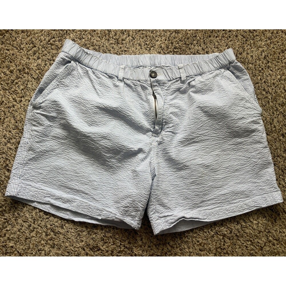 Chubbies Seersucker Shorts Mens 2XL 5.5" Elastic Waist Blue White